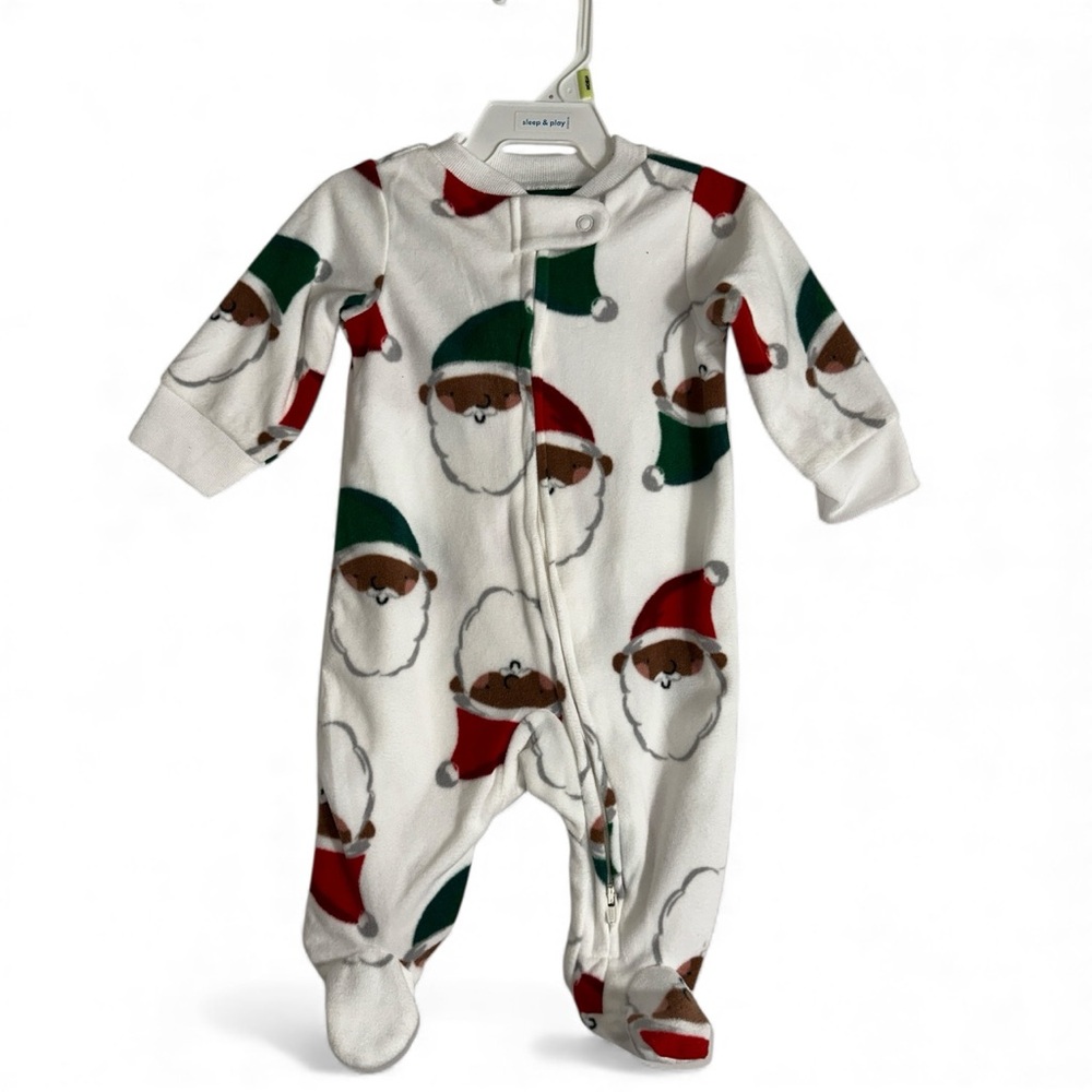 Carter's Baby 3 Months Christmas Cookies 2 Way Zip Up Fleece Sleep & Play NEW - Picture 1 of 4